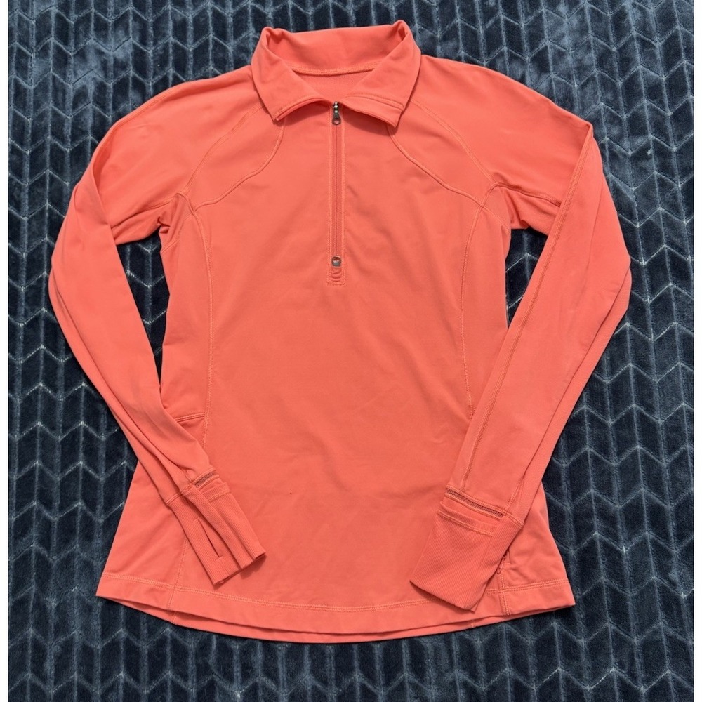 LULULEMON Women's Race GRACE 1/2 ZIP Coral Size 6
